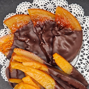 Orange slices and peel covered with finest Belgian Chocolate / Gluten free / All Natural / Vegan