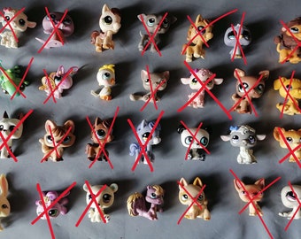 Lot Authentic Littlest PetShop Teckel Epagneul Colley # 992 1950 1318