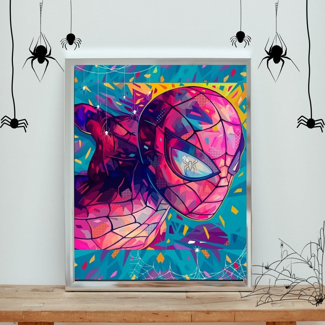 Spiderman Poster Popart Spiderman Wall Art Movie Poster Etsy