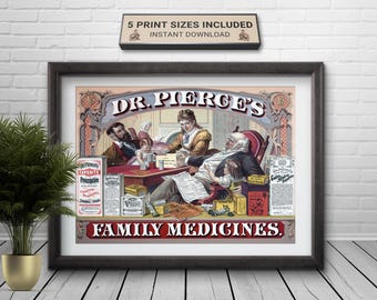Dr. Pierce's Apothecary Advertisement: Victorian Medical Print (Digital Download