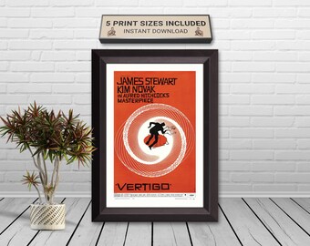 Vertigo Movie Poster: Vintage Hitchcock Film Print (Instant Download)