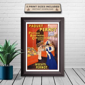 Cartel de Leonetto Cappiello Biscuits Pernot: Publicidad francesa Art Nouveau (descarga instantánea)