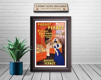 Leonetto Cappiello Biscuits Pernot Poster: French Art Nouveau Advertising (Instant Download)
