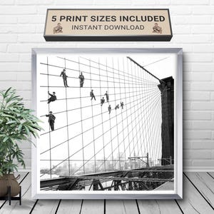 Brooklyn Bridge Photo: 1914 Painters, NYC Architecture (Instant Download)