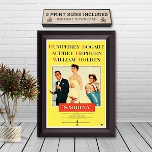 Sabrina 1954 Movie Poster: Vintage Hollywood Romantic Comedy (Digital Download