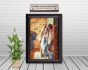Degas Nude at Her Toilette, Impressionist Fine Art Print (Digital Download)