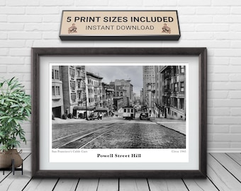 San Francisco Cable Car Print: Vintage Powell St. Photo (Digital Download)