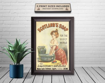 1893 Scottish Soap Advertisement - 19th Century Advertising Digital Print - Multiple Sizes