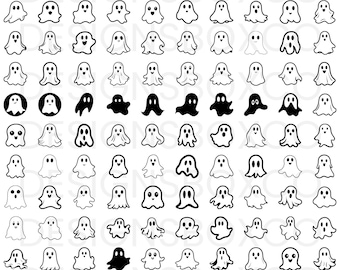 Halloween Ghost SVG Bundle - Ghost PNG Bundle - Ghost Clipart - Halloween Ghost SVG Cut Files for Cricut - Ghost Silhouette - Ghost Svg Png