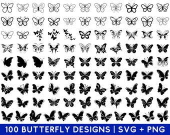 Butterfly SVG Bundle - Butterfly PNG Bundle - Butterfly Clipart - Butterfly SVG Cut Files for Cricut - Butterfly Silhouette