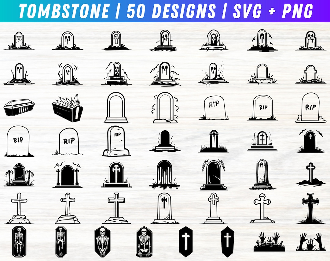 Halloween Tombstone SVG Bundle Tombstone PNG Bundle Tombstone Clipart