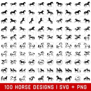 SVG-bundel paard - paard PNG-bundel - paard clipart - paard SVG-bestanden knippen voor Cricut - paard silhouet - boerderij dieren Svg png-bestanden