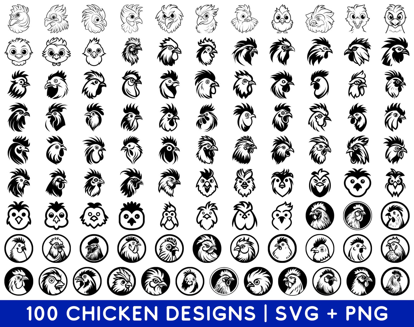 Chicken SVG Bundle Chicken PNG Bundle Chicken Clipart Chicken SVG Cut ...