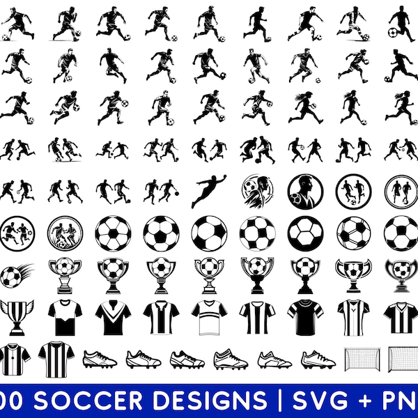 Soccer SVG Bundle - Soccer PNG Bundle - Soccer SVG Cut Files for Cricut - Soccer Clipart - Football Svg Bundle - Football Png Bundle