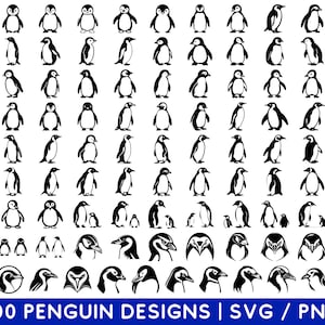 Penguin SVG Bundle - Penguin PNG Bundle - Penguin Clipart - Penguin SVG Cut Files for Cricut - Penguin Silhouette - Penguin Cut Files