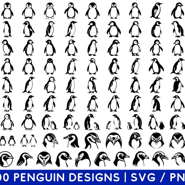 Penguin SVG Bundle - Penguin PNG Bundle - Penguin Clipart - Penguin SVG Cut Files for Cricut - Penguin Silhouette - Penguin Cut Files