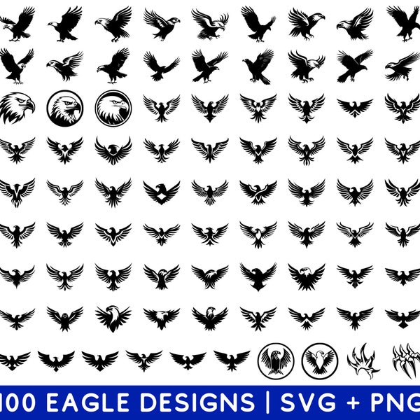 Eagle SVG Bundle - Eagle PNG Bundle - Eagle Clipart - Eagle SVG Cut Files for Cricut - Eagle Silhouette - Eagle Claw Svg - Eagle Head Svg