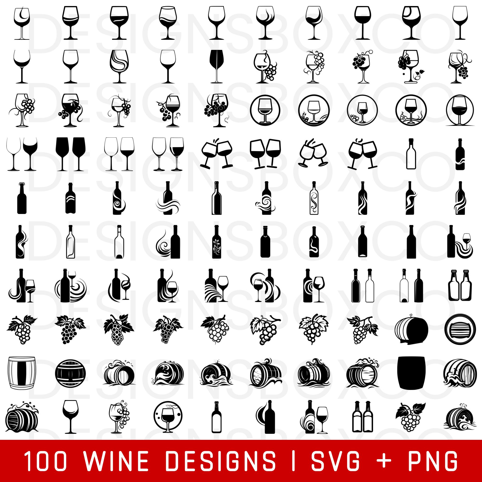 Wine SVG Bundle - Wine PNG Bundle - Wine Clipart - Wine SVG Cut Files for Cricut - Wine Glass Svg Png - Wine Drinking Svg Png - Vineyard Svg