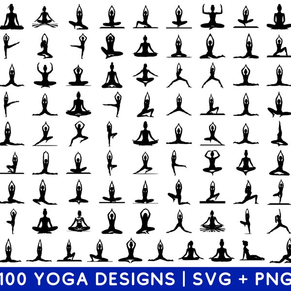 Yoga SVG Bundle - Yoga PNG Bundle - Yoga Clipart - Yoga SVG Cut Files for Cricut - Yoga Silhouette - Namaste Svg Png - Meditation Svg Png