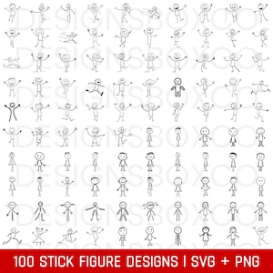 Stick Figures SVG-bundel - Stick Figures PNG-bundel - Stick Figures Clipart - Stick Figures SVG-bestanden knippen voor Cricut - Stick Family Svg