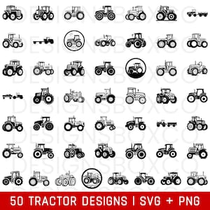 Pacchetto SVG trattore - Pacchetto PNG trattore - Clipart trattore - File di taglio SVG trattore per Cricut - Silhouette trattore - Svg camion - Svg fattoria