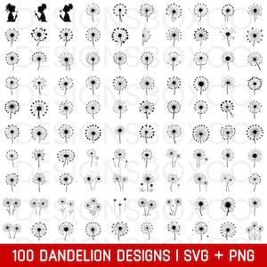 Dandelion SVG Bundle - Dandelion PNG Bundle - Dandelion Clipart - Dandelion SVG Cut Files for Cricut - Dandelion Blowing Svg - Dandelion