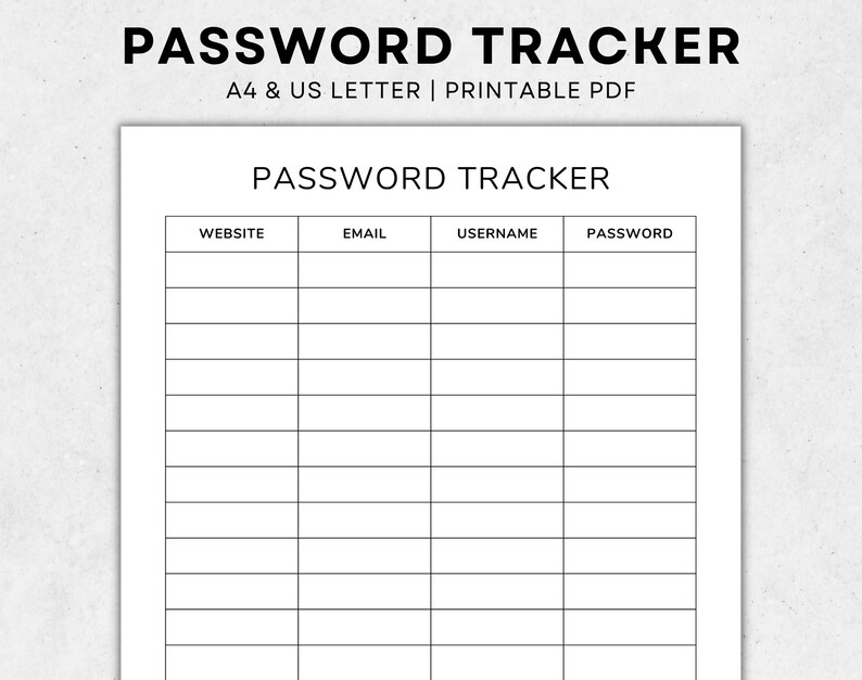 Password Tracker - Password Log - Password Keeper - Password Tracker ...