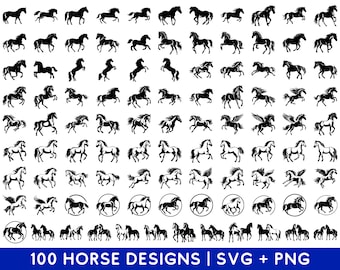 Horse SVG Bundle - Horse PNG Bundle - Horse Clipart - Horse SVG Cut Files for Cricut - Horse Silhouette - Farm Animal Svg Png Files