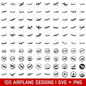 Airplane SVG Bundle - Airplane PNG Bundle - Airplane Clipart - Airplane SVG Cut Files for Cricut - Airplane Silhouette - Plane Svg Png
