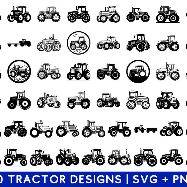 Tractor SVG Bundle - Tractor PNG Bundle - Tractor Clipart - Tractor SVG Cut Files for Cricut - Tractor Silhouette - Truck Svg - Farm Svg