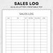 Sales Log Printable - Business Online Seller Retailer Template - Order ...