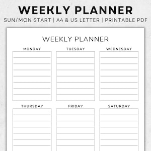 Weekly Planner Printable To Do List - Printable Weekly Task List - Digital Download - Weekly Daily Planner - Weekly Organizer - A4, Letter