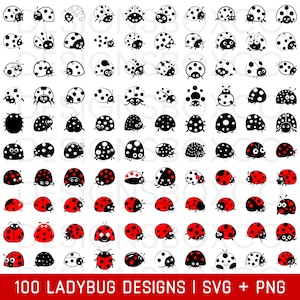 Ladybug SVG Bundle - Ladybug PNG Bundle - Ladybug Clipart - Ladybug SVG Cut Files for Cricut - Ladybug Silhouette - Lady bug Svg Png