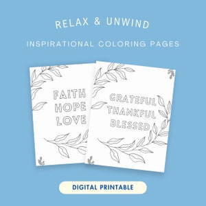Inspirational Coloring Pages: Relax, Reflect & Color - Etsy