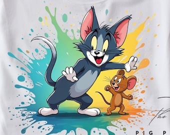 Cat & Mouse Clipart Bundle: Cartoon PNG Images (Digital Download)