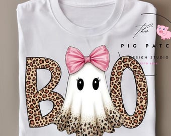 Leopard Ghost Halloween PNG: Spooky Sublimation Design (Digital Download)