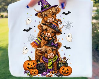Halloween Highland Cow PNG: Halloween Clipart (Digital Download)
