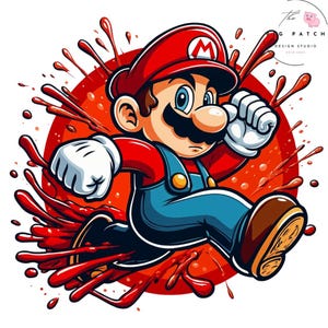 Super Mario Clipart PNG: Transparent Cartoon Character (Digital Download)