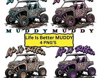Mudding ATV Leopard Print PNG, Offroad Design (Digital Download)