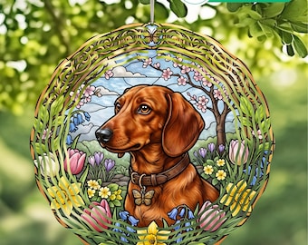 Molinillo de viento con forma de perro salchicha PNG: Arte de jardín primaveral, diseño de sublimación de perro (descarga digital)