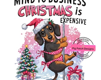 Funny Dachshund Christmas PNG, Dachshund Mom Sublimation Design (Digital Download)
