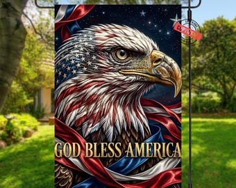 Patriotic Garden Flag: America flag PNG File (Digital Download, 12"x18")