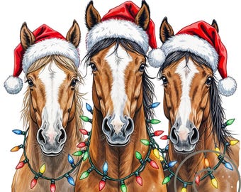 Christmas Horse PNG, Cowboy, Farm Animal (Digital Download)
