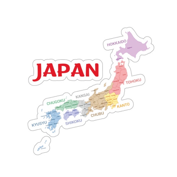 Pegatina de Japón.Pegatina japones.Pegatina mapa Japón. Regalo de mapa de Japón .Armonia, equilibrio y protección.Para amantes de Japón.