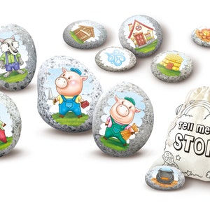 Multiple Different Story Stones || Rock Art Piece Display Painting Kit || Arts & Crafts for Kids || Theme A