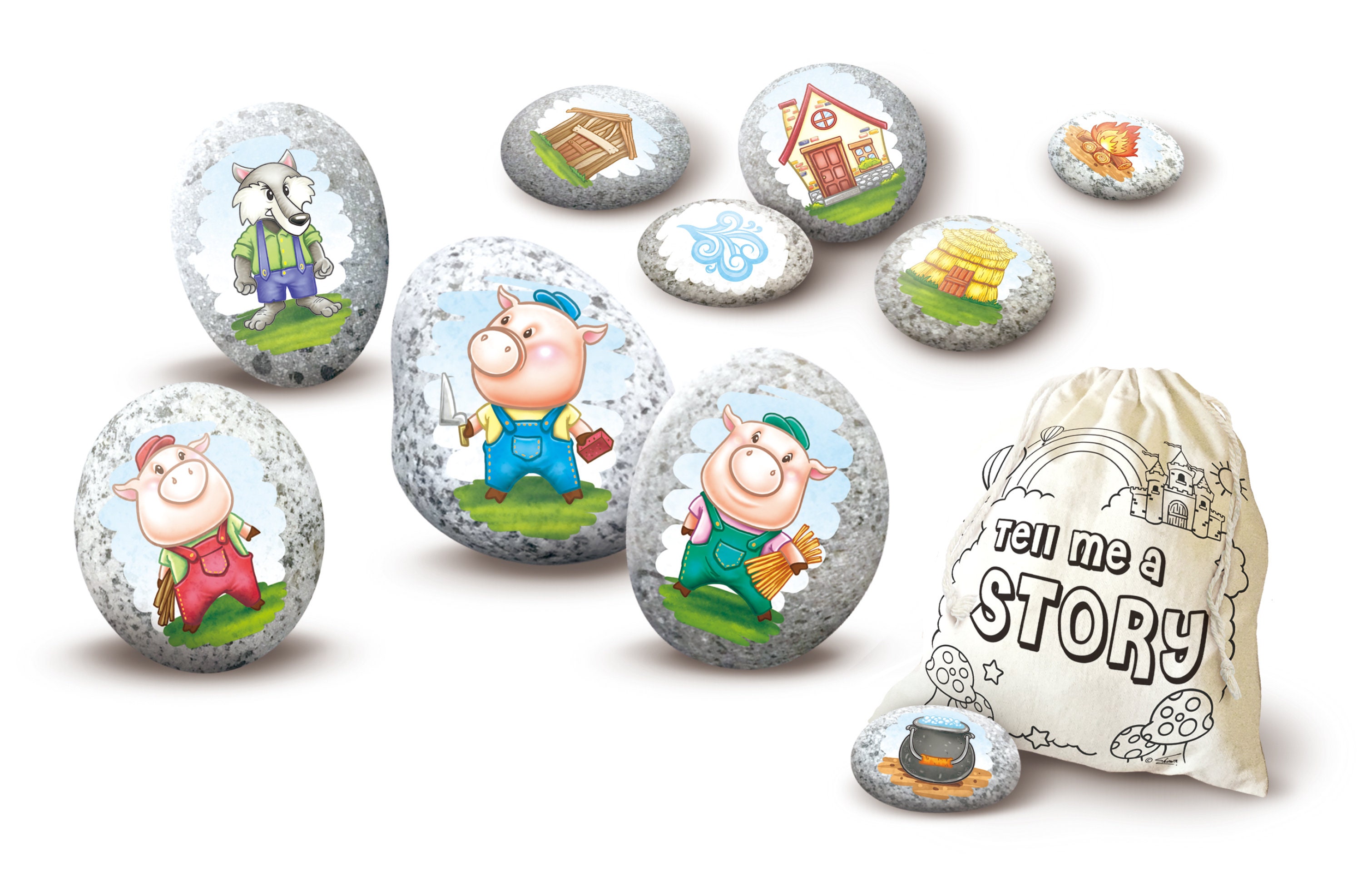 Multiple Different Story Stones || Rock Art Piece Display Painting Kit ...