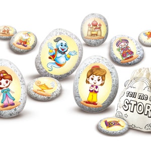 Multiple Different Story Stones || Rock Art Piece Display Painting Kit || Arts & Crafts for Kids || Theme B