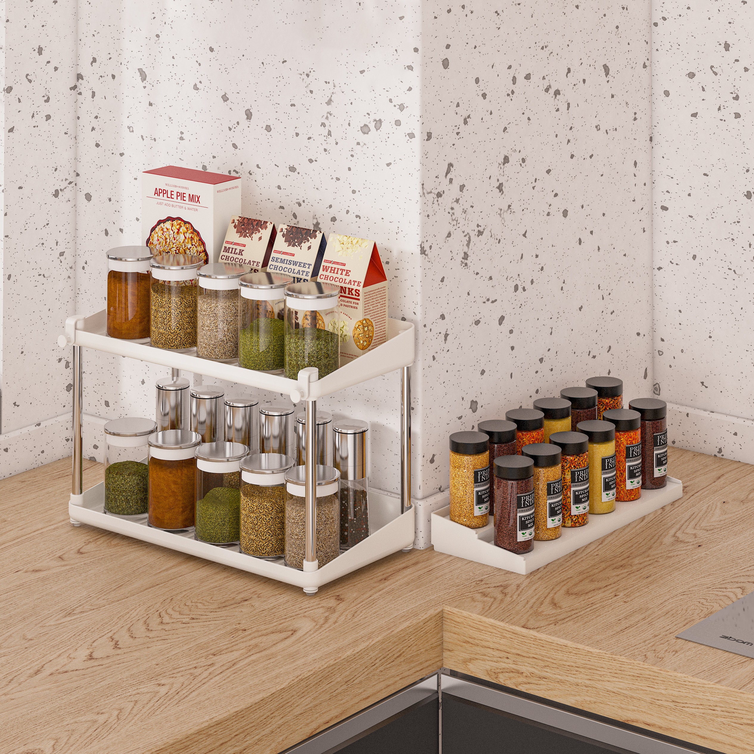 2 Tier Shelving Spice Rack Organizer || Organizing Rack for Make up or ...