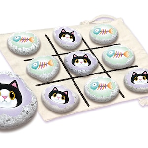 Multiple Animal Themed Rock Art Piece Display Kit Tic-Tac-Toe Game || Arts & Crafts for Kids || 3 Dimensional Tic-Tac-Toe Game