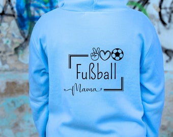 Fußball Mama Sohn Platz Herz Team Jugend Fußballmama Sohn Pulli Begleitung Classic Unisex Pullover Hoodie Blau grün rot weiß